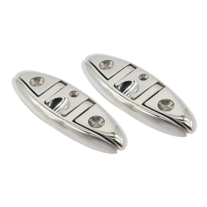 Jecoupoon 4-1/2" 5" 6" 8" Marine Boat Dock Cleats 316 Stainless Flip Up Cleats Folding Cleat with Screws and Nuts (6" 2pcs) - Image 5